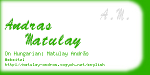 andras matulay business card